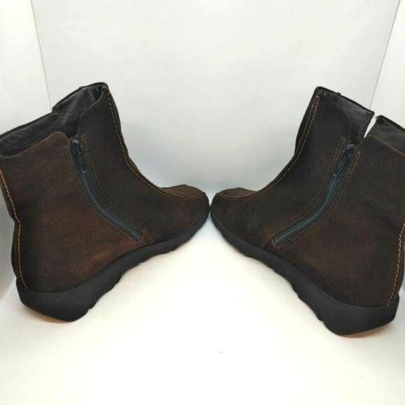 Ecco Womens Brown Leather Casual Zip Up Boots Size 38 US 7 To 7.5 Ecco Boots - Picture 5 of 9